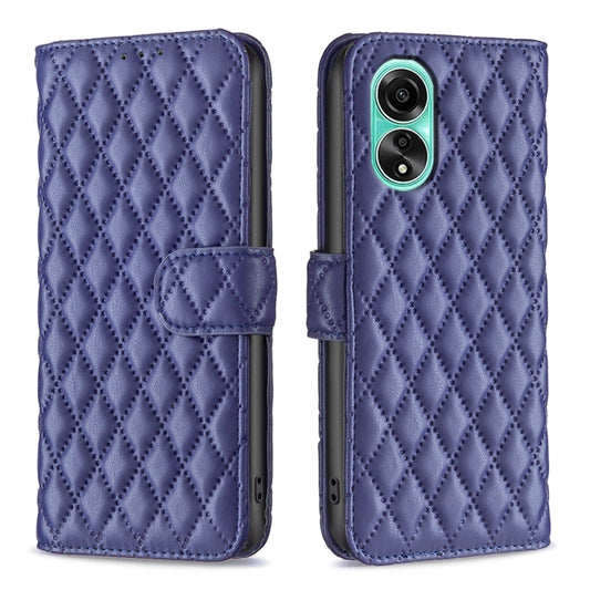 For OPPO A78 4G Diamond Lattice Wallet Flip Leather Phone Case(Blue) - OPPO Cases by PMC Jewellery | Online Shopping South Africa | PMC Jewellery | Buy Now Pay Later Mobicred