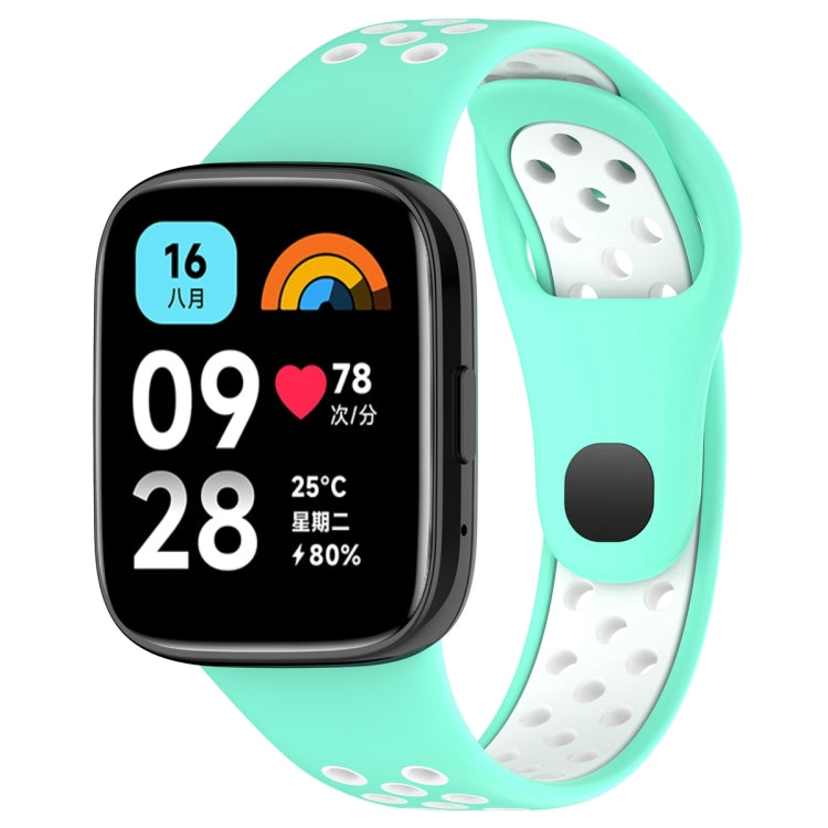 For Redmi Watch 3 Lite / Watch 3 Active Two Color Silicone Watch Band(Teal White) - Watch Bands by PMC Jewellery | Online Shopping South Africa | PMC Jewellery