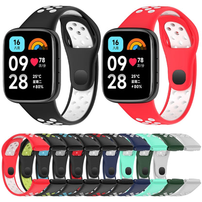 For Redmi Watch 3 Lite / Watch 3 Active Two Color Silicone Watch Band(Teal White) - Watch Bands by PMC Jewellery | Online Shopping South Africa | PMC Jewellery