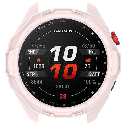 For Garmin Approach S70 42mm Armor Hollow Watch Protective Case(Light Pink) - Watch Cases by PMC Jewellery | Online Shopping South Africa | PMC Jewellery