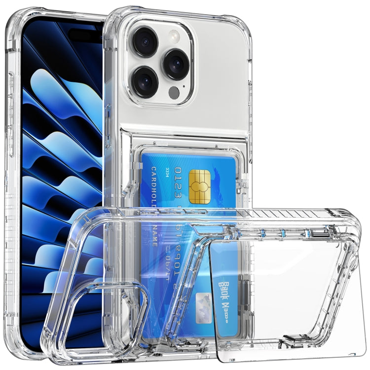 For iPhone 16 Pro Crystal Clear Flip Card Slot Phone Case(Transparent) - iPhone 16 Pro Cases by PMC Jewellery | Online Shopping South Africa | PMC Jewellery | Buy Now Pay Later Mobicred