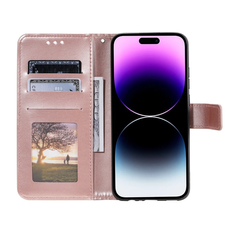 For iPhone 16 Pro Totem Flower Embossed Leather Phone Case(Rose Gold) - iPhone 16 Pro Cases by PMC Jewellery | Online Shopping South Africa | PMC Jewellery | Buy Now Pay Later Mobicred