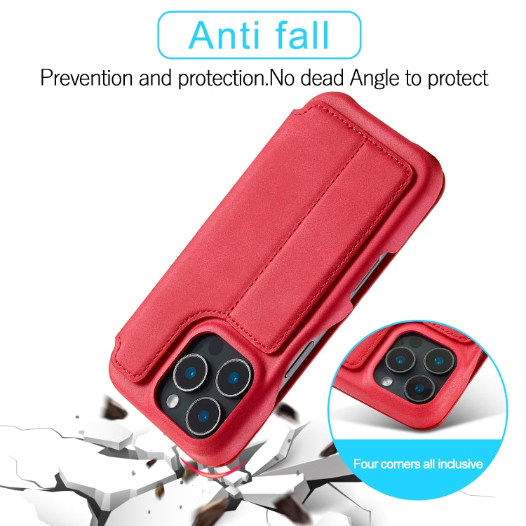 For iPhone 16 Pro Max LC.IMEEKE Hon Ancient Series Flip Leather Phone Case(Red) - iPhone 16 Pro Max Cases by LC.IMEEKE | Online Shopping South Africa | PMC Jewellery | Buy Now Pay Later Mobicred