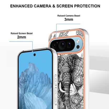 For Google Pixel 9 / 9 Pro Electroplating Dual-side IMD Phone Case(Totem Elephant) - Google Cases by PMC Jewellery | Online Shopping South Africa | PMC Jewellery | Buy Now Pay Later Mobicred