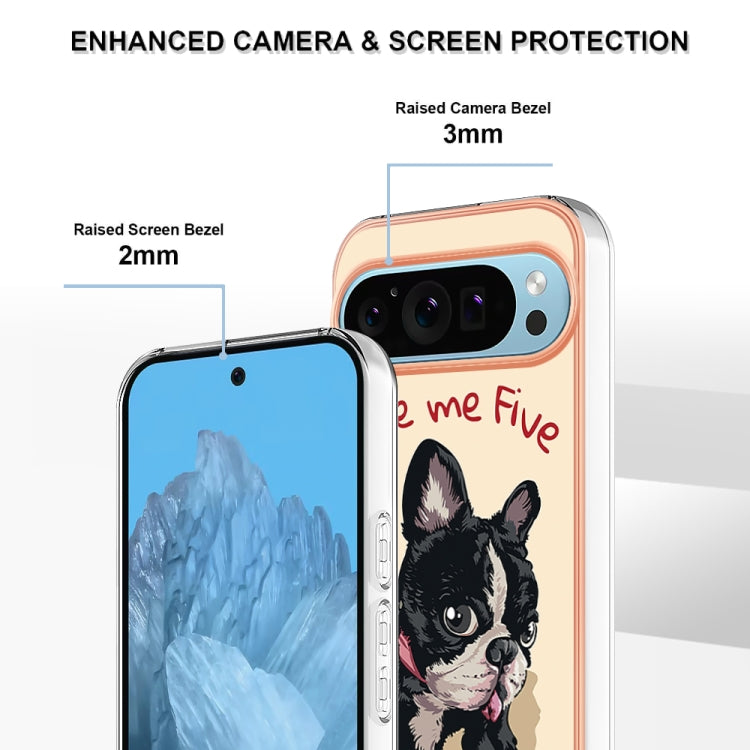 For Google Pixel 9 / 9 Pro Electroplating Dual-side IMD Phone Case(Lucky Dog) - Google Cases by PMC Jewellery | Online Shopping South Africa | PMC Jewellery | Buy Now Pay Later Mobicred