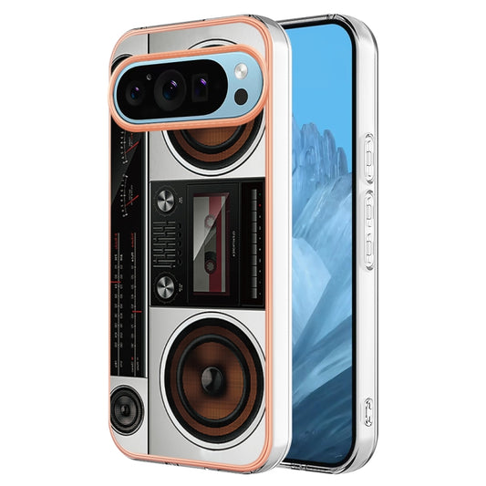 For Google Pixel 9 Pro XL Electroplating Dual-side IMD Phone Case(Retro Radio) - Google Cases by PMC Jewellery | Online Shopping South Africa | PMC Jewellery | Buy Now Pay Later Mobicred