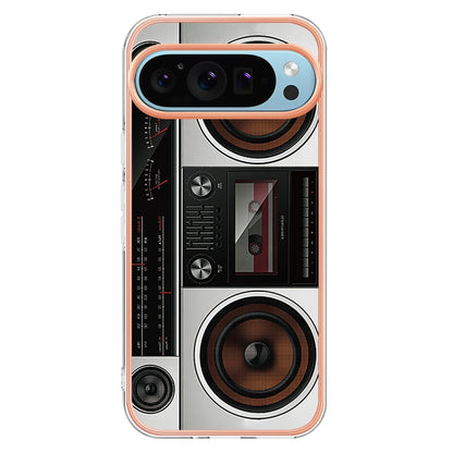 For Google Pixel 9 Pro XL Electroplating Dual-side IMD Phone Case(Retro Radio) - Google Cases by PMC Jewellery | Online Shopping South Africa | PMC Jewellery | Buy Now Pay Later Mobicred