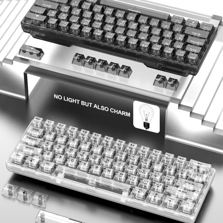 XUNFOX K30 Transparent 61-Keys Blacklit Wired Mechanical Keyboard, Cable Length: 1.5m(Black) - Wired Keyboard by PMC Jewellery | Online Shopping South Africa | PMC Jewellery | Buy Now Pay Later Mobicred