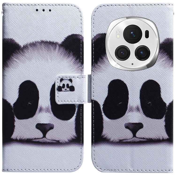 For Honor Magic6 Pro Coloured Drawing Flip Leather Phone Case(Panda) - Honor Cases by PMC Jewellery | Online Shopping South Africa | PMC Jewellery | Buy Now Pay Later Mobicred