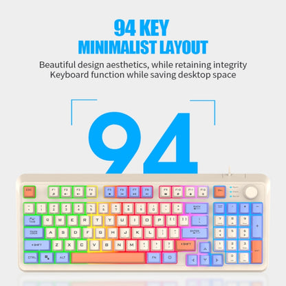 XUNFOX K82 Three-colors 94-Keys Blacklit USB Wired Gaming Keyboard, Cable Length: 1.5m(Shimmer) - Wired Keyboard by PMC Jewellery | Online Shopping South Africa | PMC Jewellery | Buy Now Pay Later Mobicred