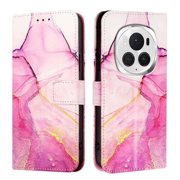 For Honor Magic6 Pro PT003 Marble Pattern Flip Leather Phone Case(Pink Purple Gold) - Honor Cases by PMC Jewellery | Online Shopping South Africa | PMC Jewellery | Buy Now Pay Later Mobicred