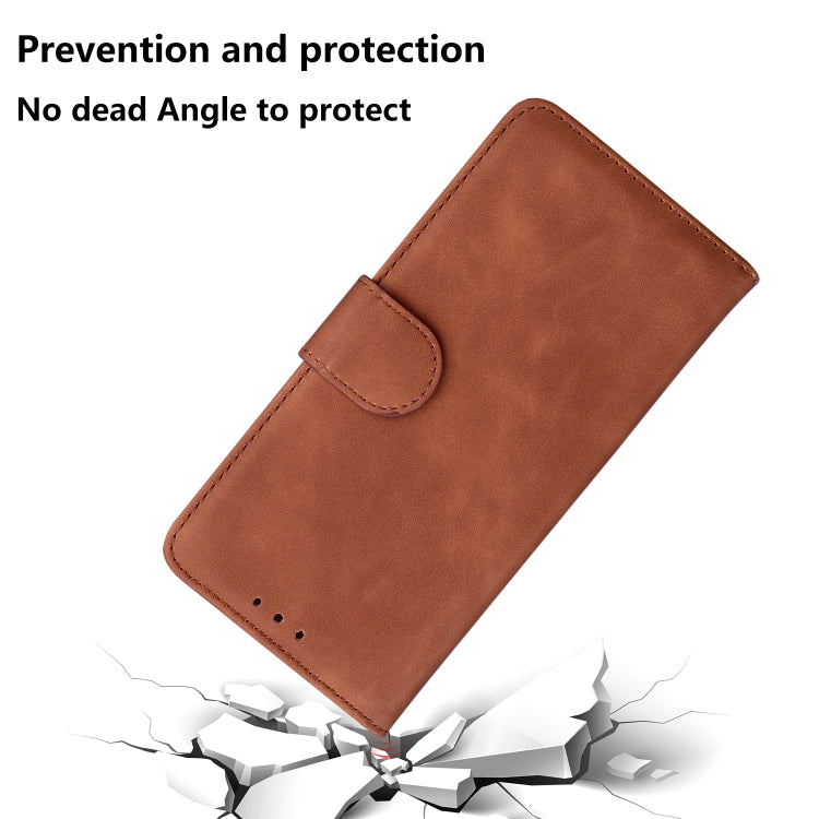 For Honor Magic6 Pro Skin Feel Pure Color Flip Leather Phone Case(Brown) - Honor Cases by PMC Jewellery | Online Shopping South Africa | PMC Jewellery | Buy Now Pay Later Mobicred