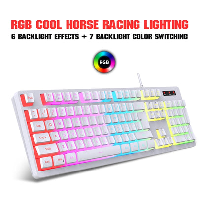 HXSJ L200 Wired RGB Backlit Keyboard 104 Pudding Key Caps(Black) - Wired Keyboard by HXSJ | Online Shopping South Africa | PMC Jewellery | Buy Now Pay Later Mobicred