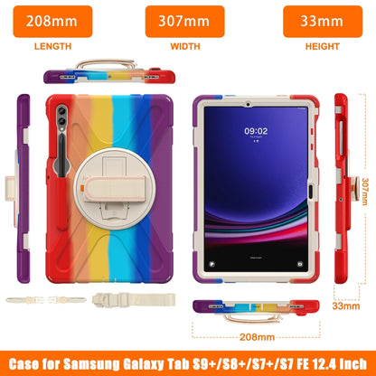 For Samsung Galaxy Tab S9+ / S8+ Rotary Handle Grab TPU + PC Tablet Case(Colorful Red) - Galaxy Tab S9+ Cases by PMC Jewellery | Online Shopping South Africa | PMC Jewellery | Buy Now Pay Later Mobicred