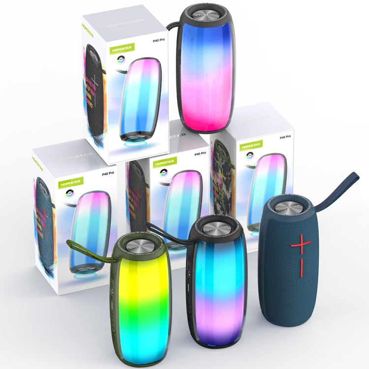 HOPESTAR P40 Pro IPX6 Waterproof RGB Light Wireless Bluetooth Speaker(Blue) - Waterproof Speaker by HOPESTAR | Online Shopping South Africa | PMC Jewellery | Buy Now Pay Later Mobicred