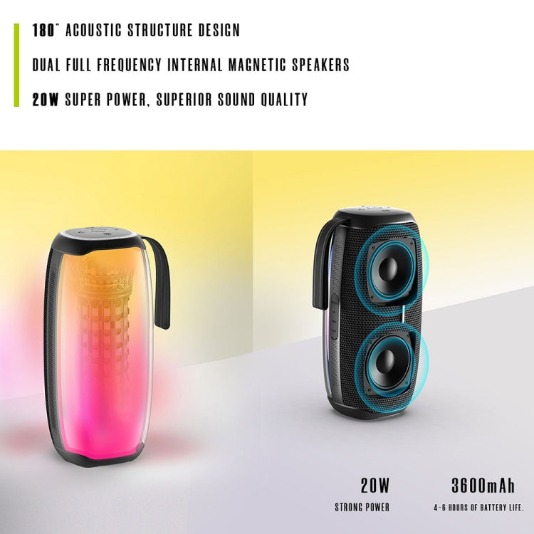 HOPESTAR P50 IPX6 Waterproof Outdoor Portable RGB Light Bluetooth Speaker(Grey) - Waterproof Speaker by HOPESTAR | Online Shopping South Africa | PMC Jewellery | Buy Now Pay Later Mobicred