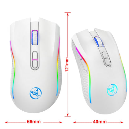 HXSJ T69 4800DPI RGB 2.4GHz Wireless Mouse(White) - Wireless Mice by HXSJ | Online Shopping South Africa | PMC Jewellery