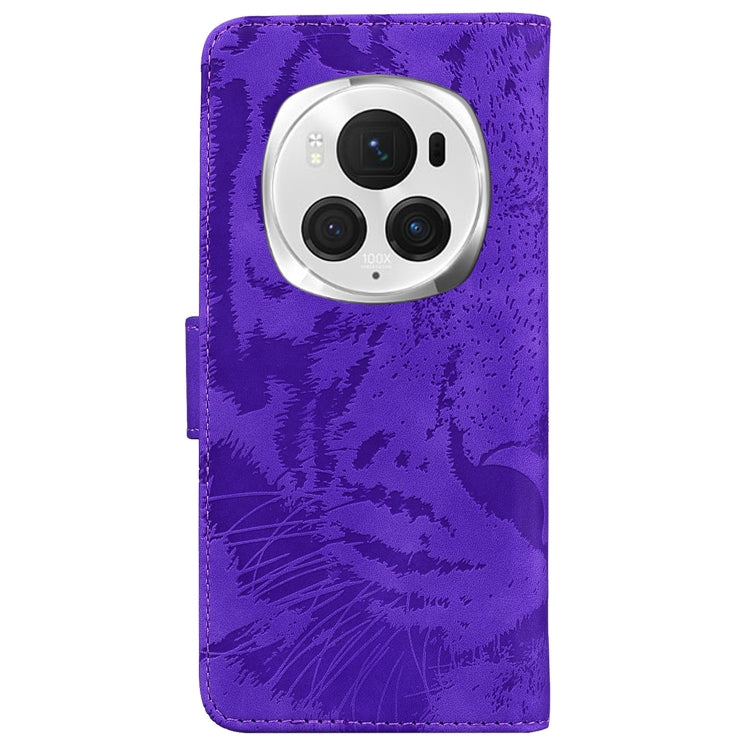 For Honor Magic6 Pro Tiger Embossing Pattern Flip Leather Phone Case(Purple) - Honor Cases by PMC Jewellery | Online Shopping South Africa | PMC Jewellery | Buy Now Pay Later Mobicred