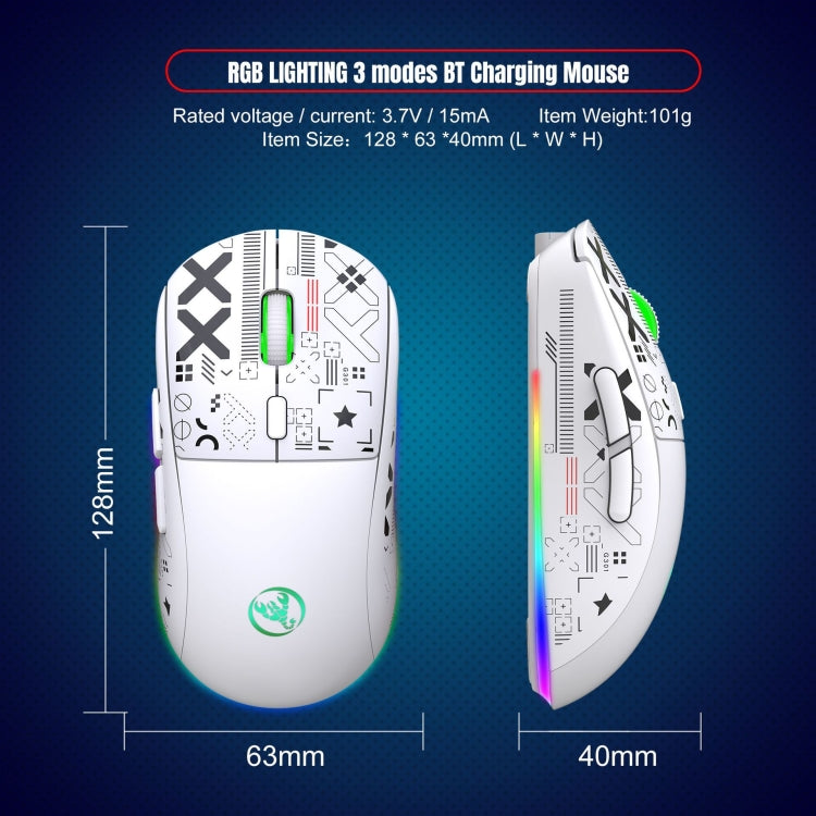 HXSJ T90 RGB Light Three-mode Wireless Gaming Mouse(Black) - Wireless Mice by HXSJ | Online Shopping South Africa | PMC Jewellery