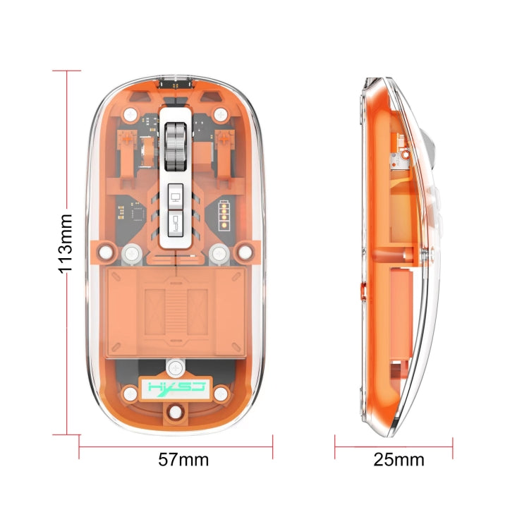 HXSJ T900 Transparent Magnet Three-mode Wireless Gaming Mouse(Bean Green) - Wireless Mice by HXSJ | Online Shopping South Africa | PMC Jewellery