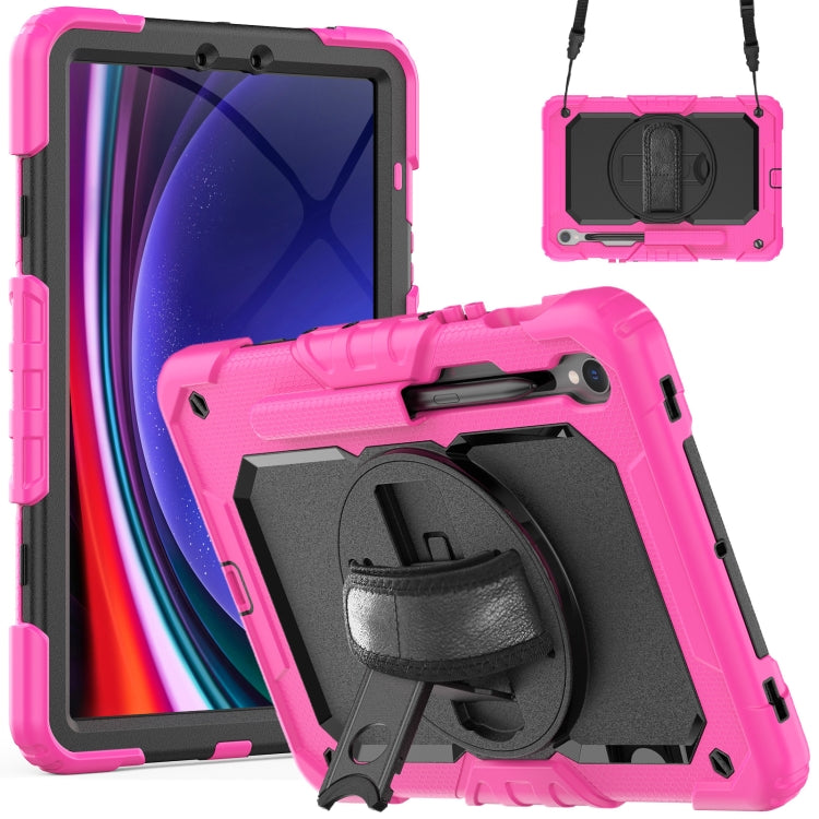 For Samsung Galaxy Tab S9 / S8 / S7 Silicone + PC Tablet Case(Rose Red+Black) - Galaxy Tab S9 Cases by PMC Jewellery | Online Shopping South Africa | PMC Jewellery | Buy Now Pay Later Mobicred