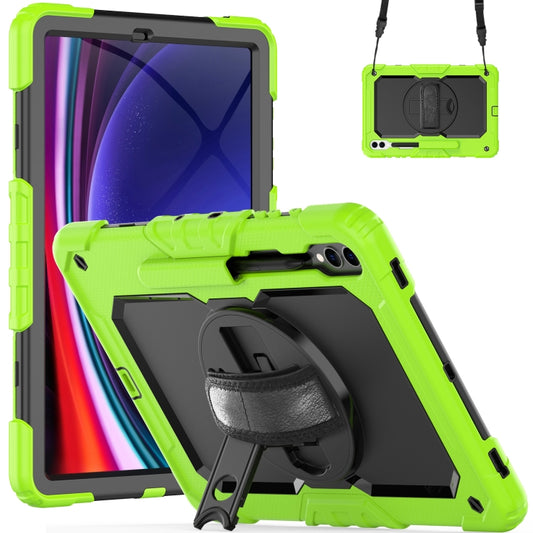 For Samsung Galaxy Tab S9+ / S8+ Silicone + PC Tablet Case(Yellow Green+Black) - Galaxy Tab S9+ Cases by PMC Jewellery | Online Shopping South Africa | PMC Jewellery | Buy Now Pay Later Mobicred