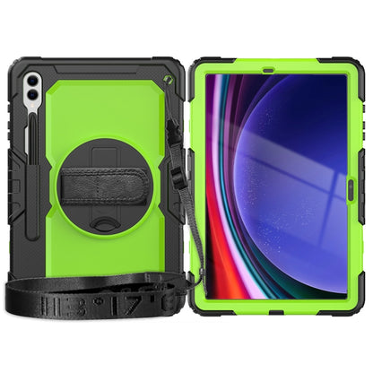 For Samsung Galaxy Tab S9+ / S8+ Silicone + PC Tablet Case(Black+Yellow Green) - Galaxy Tab S9+ Cases by PMC Jewellery | Online Shopping South Africa | PMC Jewellery | Buy Now Pay Later Mobicred