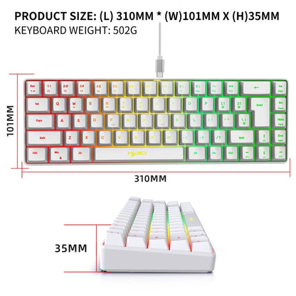 HXSJ V200 Wired RGB Backlit Mechanical Keyboard 68 Key Caps, Cable Length: 1.7m(Black) - Wired Keyboard by HXSJ | Online Shopping South Africa | PMC Jewellery | Buy Now Pay Later Mobicred