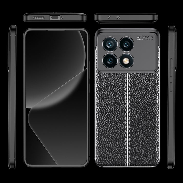 For Xiaomi Redmi K70 Litchi Texture Shockproof TPU Phone Case(Black) - K70 Cases by PMC Jewellery | Online Shopping South Africa | PMC Jewellery | Buy Now Pay Later Mobicred