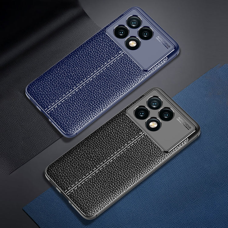 For Xiaomi Redmi K70 Litchi Texture Shockproof TPU Phone Case(Blue) - K70 Cases by PMC Jewellery | Online Shopping South Africa | PMC Jewellery | Buy Now Pay Later Mobicred