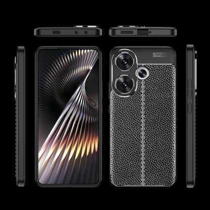 For Xiaomi Redmi Turbo 3 5G Litchi Texture Shockproof TPU Phone Case(Black) - Xiaomi Cases by PMC Jewellery | Online Shopping South Africa | PMC Jewellery | Buy Now Pay Later Mobicred