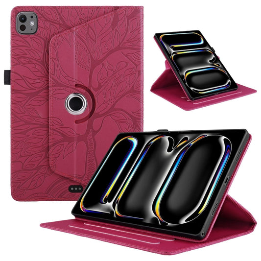 For iPad Pro 11 2024 Tree Life Embossed Rotation Leather Smart Tablet Case(Red) - iPad Pro 11 2024 Cases by PMC Jewellery | Online Shopping South Africa | PMC Jewellery | Buy Now Pay Later Mobicred