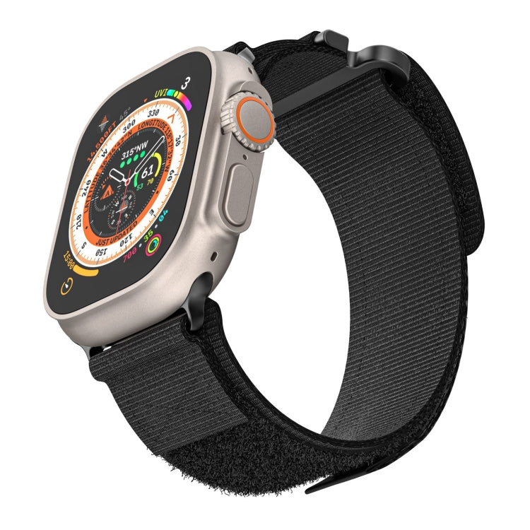 For Apple Watch Ultra 49mm AW Nylon Two-Section Watch Band(Black) - Watch Bands by PMC Jewellery | Online Shopping South Africa | PMC Jewellery | Buy Now Pay Later Mobicred