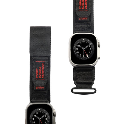 For Apple Watch Ultra 49mm AW Nylon Two-Section Watch Band(Black) - Watch Bands by PMC Jewellery | Online Shopping South Africa | PMC Jewellery | Buy Now Pay Later Mobicred