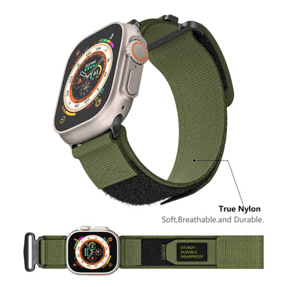 For Apple Watch Ultra 2 49mm AW Nylon Two-Section Watch Band(Army Green) - Watch Bands by PMC Jewellery | Online Shopping South Africa | PMC Jewellery | Buy Now Pay Later Mobicred