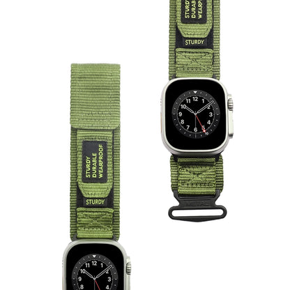 For Apple Watch Ultra 2 49mm AW Nylon Two-Section Watch Band(Army Green) - Watch Bands by PMC Jewellery | Online Shopping South Africa | PMC Jewellery | Buy Now Pay Later Mobicred