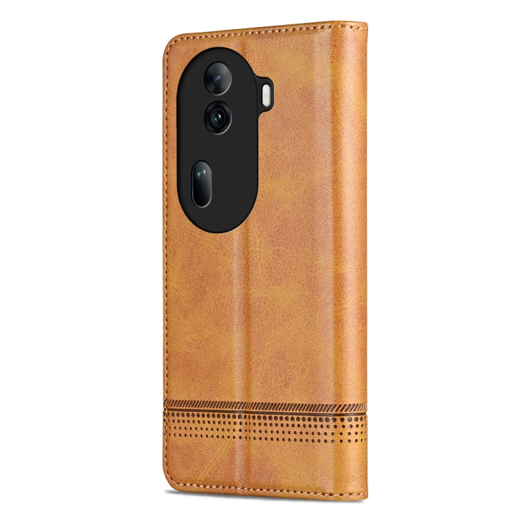 For OPPO Reno11 Pro China AZNS Magnetic Calf Texture Flip Leather Phone Case(Light Brown) - Reno11 Pro Cases by AZNS | Online Shopping South Africa | PMC Jewellery | Buy Now Pay Later Mobicred