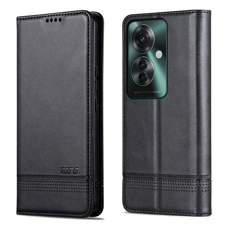 For OPPO Reno11 F AZNS Magnetic Calf Texture Flip Leather Phone Case(Black) - Reno11 F Cases by AZNS | Online Shopping South Africa | PMC Jewellery | Buy Now Pay Later Mobicred