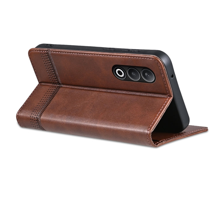 For OPPO K12 AZNS Magnetic Calf Texture Flip Leather Phone Case(Dark Brown) - OPPO Cases by AZNS | Online Shopping South Africa | PMC Jewellery | Buy Now Pay Later Mobicred