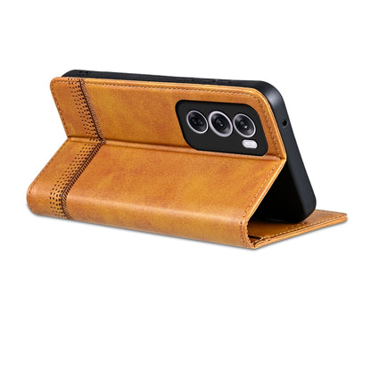 For OPPO Reno12 Pro Global AZNS Magnetic Calf Texture Flip Leather Phone Case(Light Brown) - Reno12 Pro Cases by AZNS | Online Shopping South Africa | PMC Jewellery | Buy Now Pay Later Mobicred