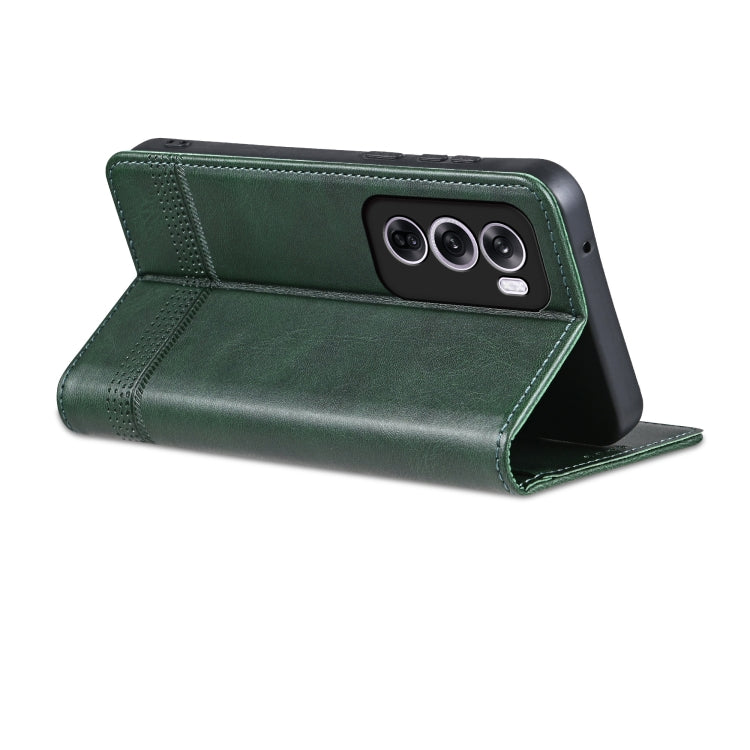 For OPPO Reno12 Pro Global AZNS Magnetic Calf Texture Flip Leather Phone Case(Dark Green) - Reno12 Pro Cases by AZNS | Online Shopping South Africa | PMC Jewellery | Buy Now Pay Later Mobicred