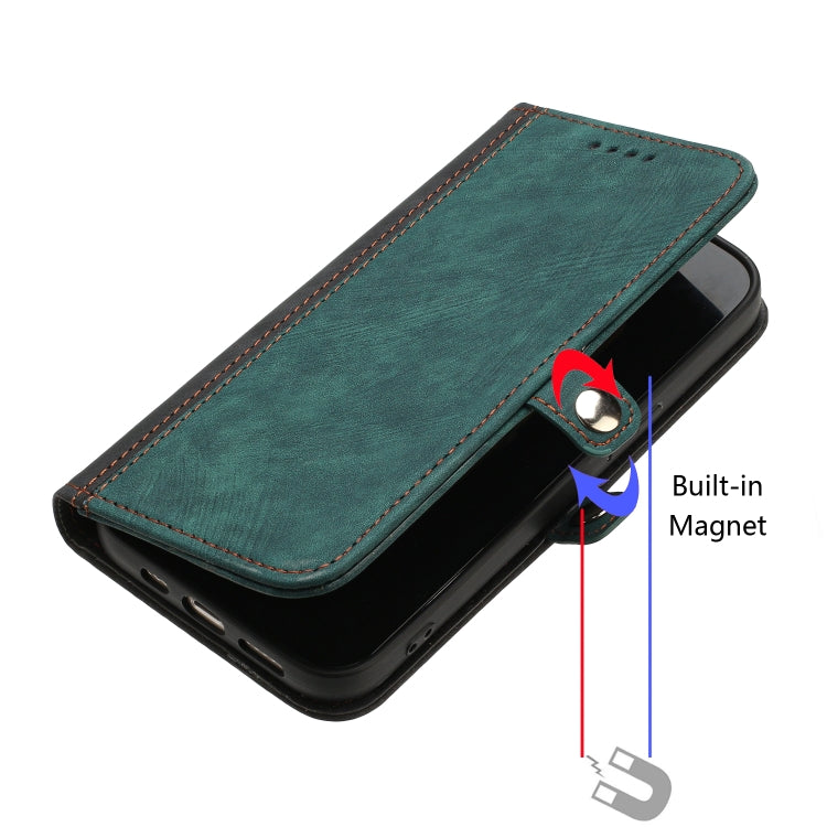 For iPhone SE 2024 Side Buckle Double Fold Hand Strap Leather Phone Case(Dark Green) - More iPhone Cases by PMC Jewellery | Online Shopping South Africa | PMC Jewellery | Buy Now Pay Later Mobicred