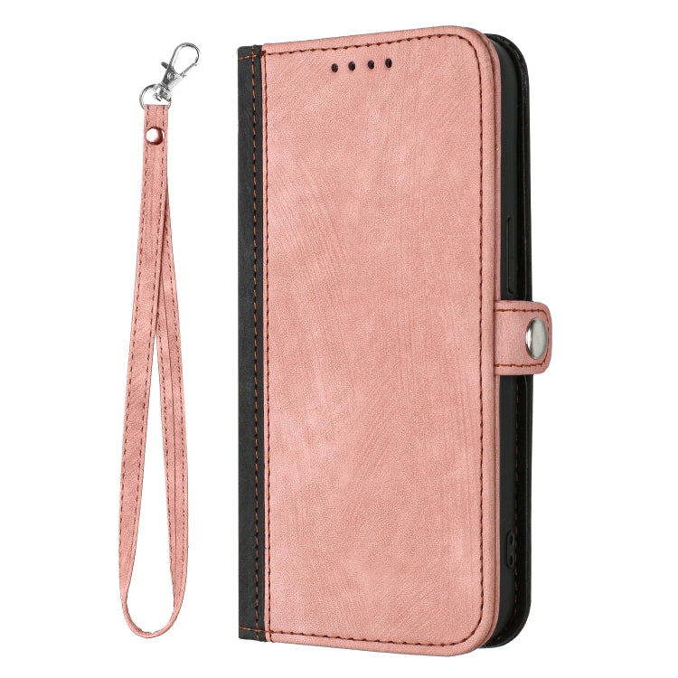 For iPhone SE 2024 Side Buckle Double Fold Hand Strap Leather Phone Case(Pink) - More iPhone Cases by PMC Jewellery | Online Shopping South Africa | PMC Jewellery | Buy Now Pay Later Mobicred