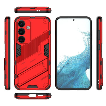 For Samsung Galaxy S24 5G Punk Armor 2 in 1 PC + TPU Shockproof Phone Case with Invisible Holder(Red) - Galaxy S24 5G Cases by PMC Jewellery | Online Shopping South Africa | PMC Jewellery