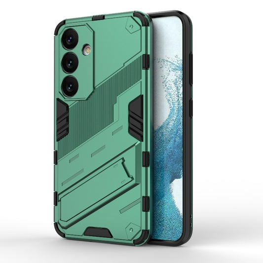 For Samsung Galaxy S24 5G Punk Armor 2 in 1 PC + TPU Shockproof Phone Case with Invisible Holder(Green) - Galaxy S24 5G Cases by PMC Jewellery | Online Shopping South Africa | PMC Jewellery