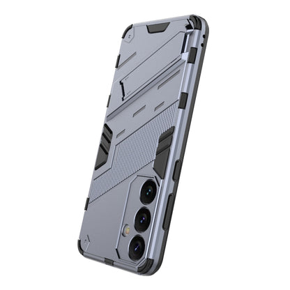 For Samsung Galaxy S24+ 5G Punk Armor 2 in 1 PC + TPU Shockproof Phone Case with Invisible Holder(Grey) - Galaxy S24+ 5G Cases by PMC Jewellery | Online Shopping South Africa | PMC Jewellery