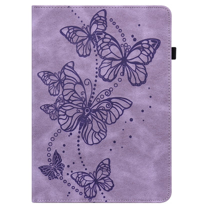 For Samsung Galaxy Tab S9 Embossed Butterfly Pattern Leather Tablet Case(Purple) - Galaxy Tab S9 Cases by PMC Jewellery | Online Shopping South Africa | PMC Jewellery | Buy Now Pay Later Mobicred