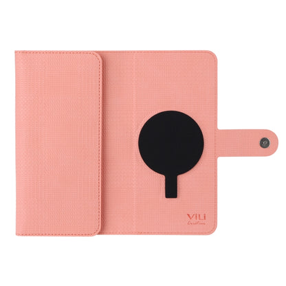 For iPhone 13 Pro Max ViLi GHB Series MagSafe Magnetic Zipper Leather Phone Case(Pink) - iPhone 13 Pro Max Cases by ViLi | Online Shopping South Africa | PMC Jewellery | Buy Now Pay Later Mobicred