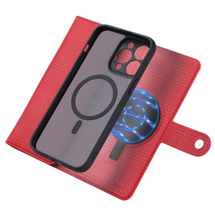 For iPhone 13 Pro ViLi GHB Series MagSafe Magnetic Zipper Leather Phone Case(Red) - iPhone 13 Pro Cases by ViLi | Online Shopping South Africa | PMC Jewellery | Buy Now Pay Later Mobicred