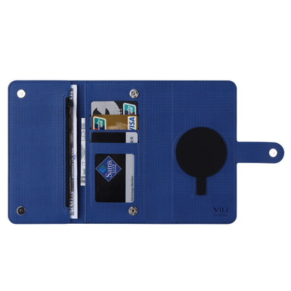 For iPhone 13 Pro ViLi GHB Series MagSafe Magnetic Zipper Leather Phone Case(Blue) - iPhone 13 Pro Cases by ViLi | Online Shopping South Africa | PMC Jewellery | Buy Now Pay Later Mobicred